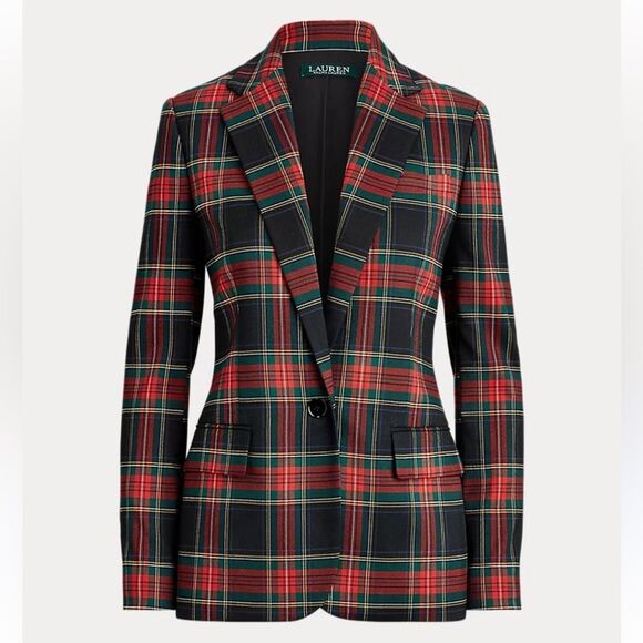 Lauren Ralph Lauren Tartan Plaid Print Blazer - Picture 1 of 6